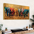 Abstract Colorful Elephant Canvas Wall Painting