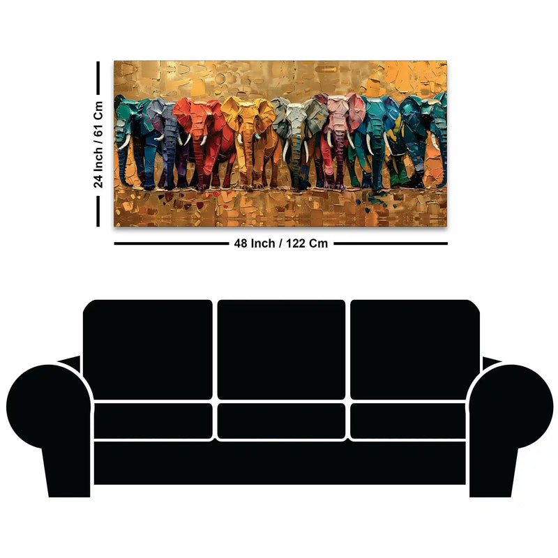 Abstract Colorful Elephant Canvas Wall Painting