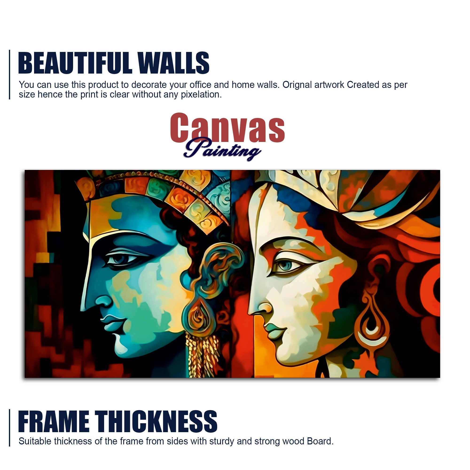 Abstract Colorful Textured Canvas Wall Painting