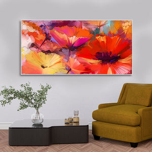 Abstract Colorful Composition of Vibrant Spring Floral Canvas Wall Painting