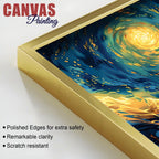 Abstract Cosmic Sky Mountain Canvas Painting for Home Décor