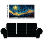 Abstract Cosmic Sky Mountain Canvas Painting for Home Décor