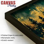 Abstract Dark Forest Canvas Painting for Living Room Décor
