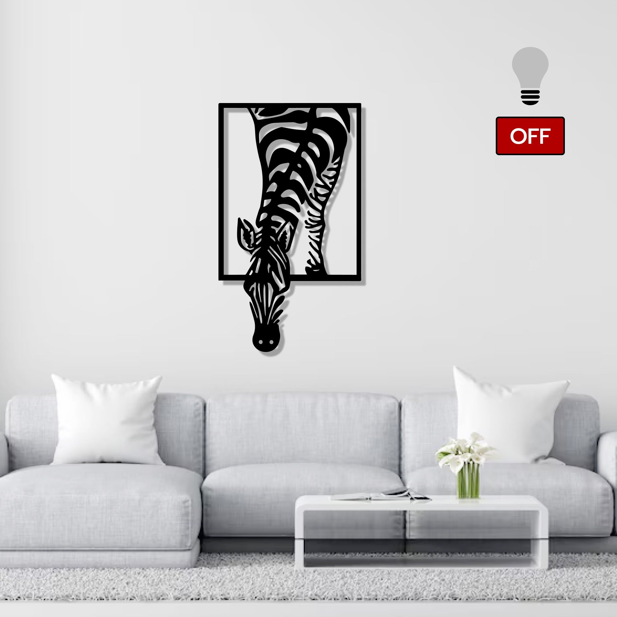 Abstract Design Zebra Metal Art Animal Wall Decor
