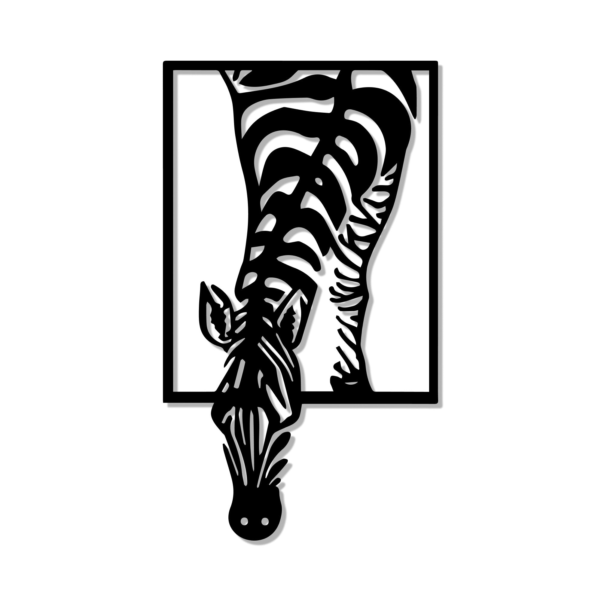 Abstract Design Zebra Metal Art Animal Wall Decor