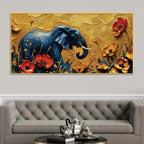 Abstract Elephant in Bloom Canvas Painting