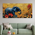 Abstract Elephant in Bloom Canvas Painting