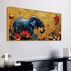 Abstract Elephant in Bloom Canvas Painting