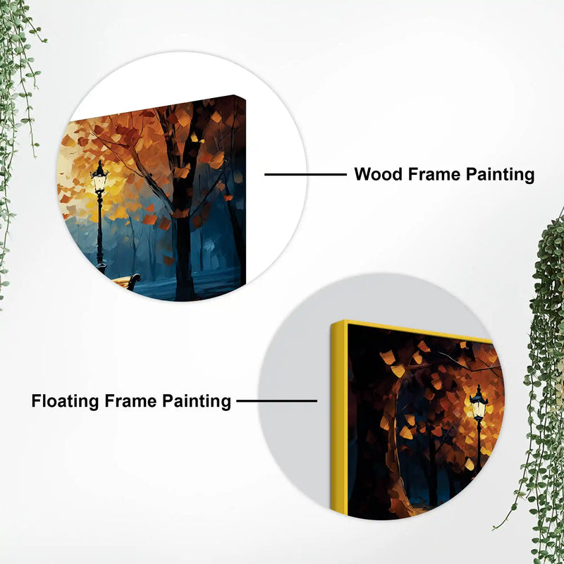 Abstract Fall Season Canvas Painting for Living Room