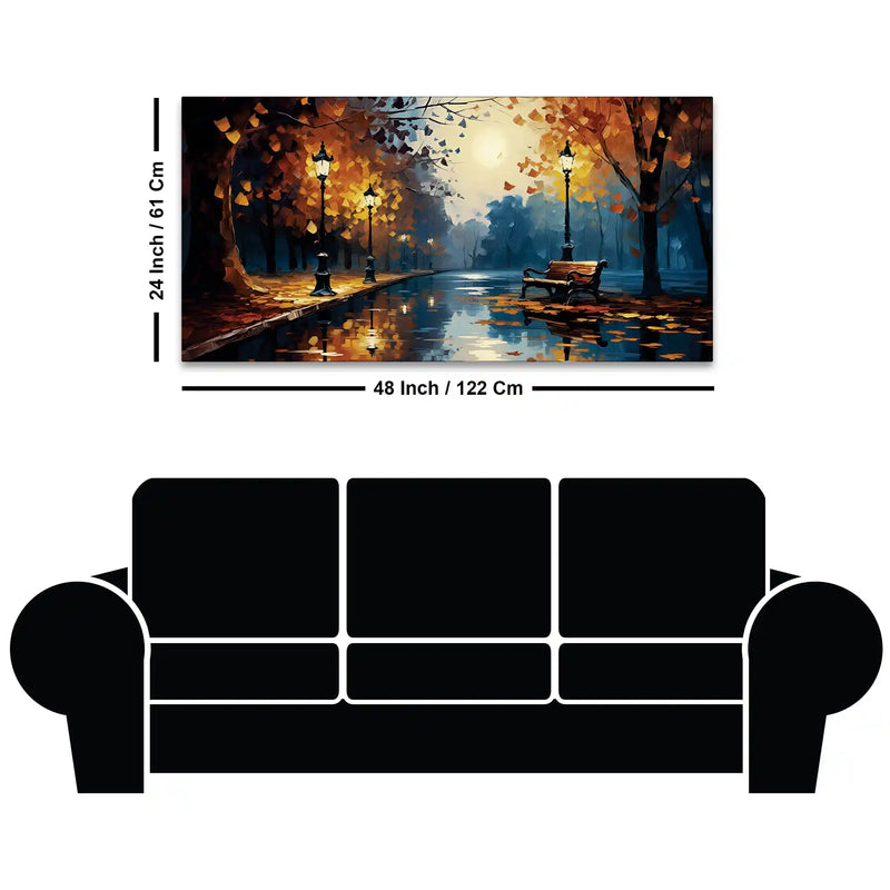 Abstract Fall Season Canvas Painting for Living Room