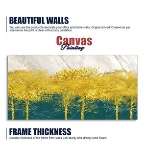 Abstract Forest with Golden Tree Premium Canvas Wall Painting