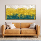 Abstract Forest with Golden Tree Premium Canvas Wall Painting