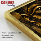 Abstract Golden Geometric Faces Metallic Look 3D Canvas Wall Painting