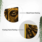 Abstract Golden Geometric Faces Metallic Look 3D Canvas Wall Painting