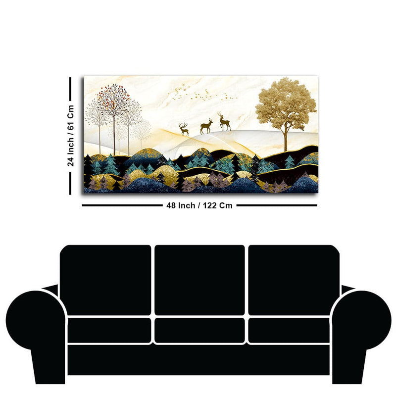 Golden Landscape Painting size