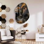 Abstract Irregular Acrylic Wall Mirror with Smoky Frame