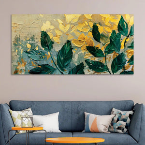 Abstract Leaves Canvas Wall Art Modern Painting for Bedroom