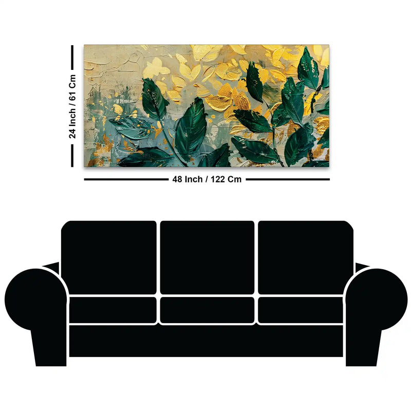 Abstract Leaves Canvas Wall Art Modern Painting for Bedroom