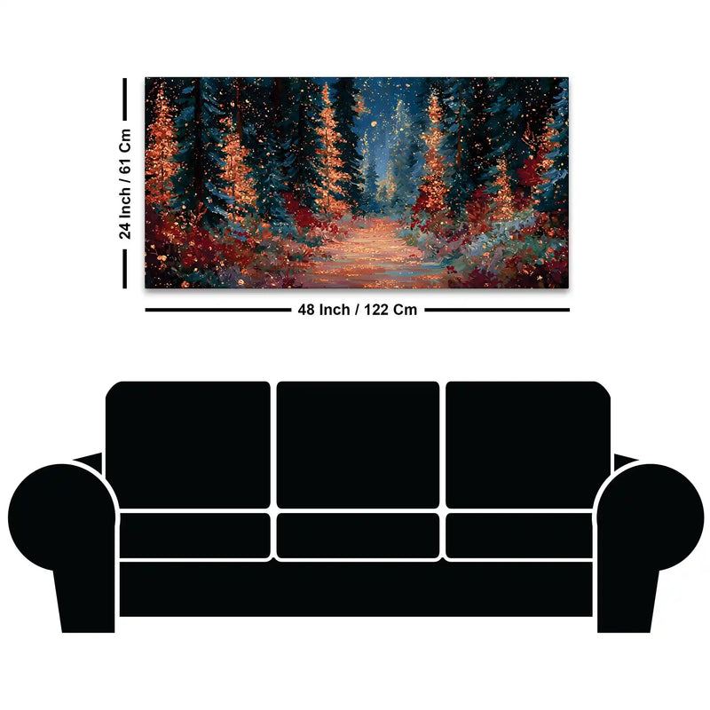 Abstract Luxury Forest Path Canvas Painting