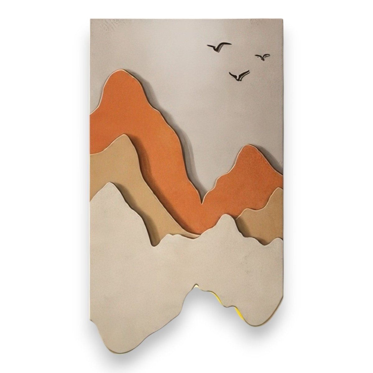 Abstract Mountain Landscape and Birds 3D Wall Art Home Decor