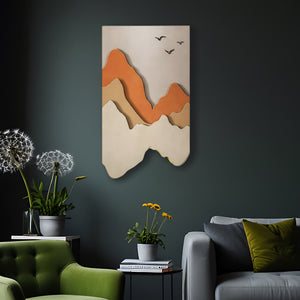 Abstract Mountain Landscape and Birds 3D Wall Art Home Decor