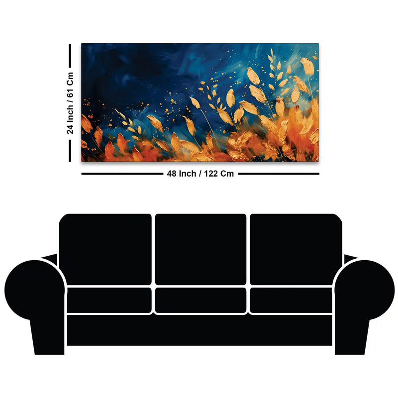 Abstract Nature Leaf Canvas Wall Art Painting for Elegant Interiors