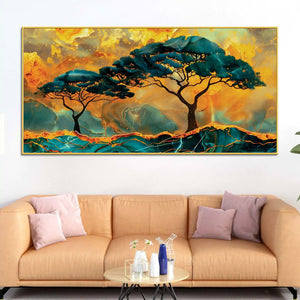 Abstract Nature Tree Canvas Painting for Living Room Decoration