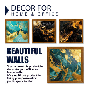 Abstract Ocean Art Premium Wooden Wall Frame Set of Four