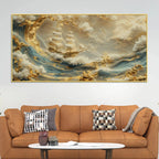 Abstract Ocean Ship Canvas Painting