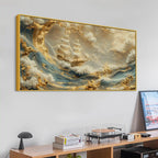 Abstract Ocean Ship Canvas Painting