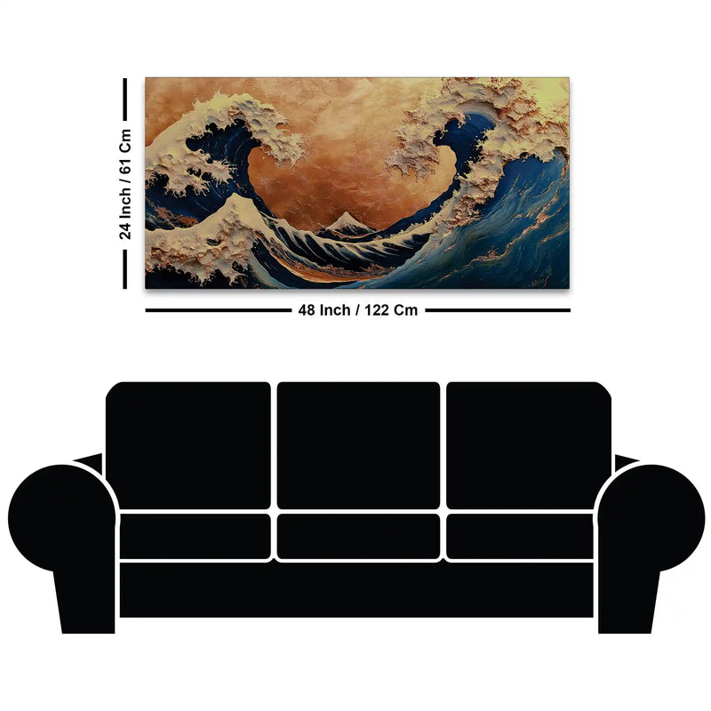 Abstract Ocean Wave Canvas Painting for Home Décor