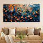 Abstract Peacock Canvas Painting for Modern Home Interior Décor