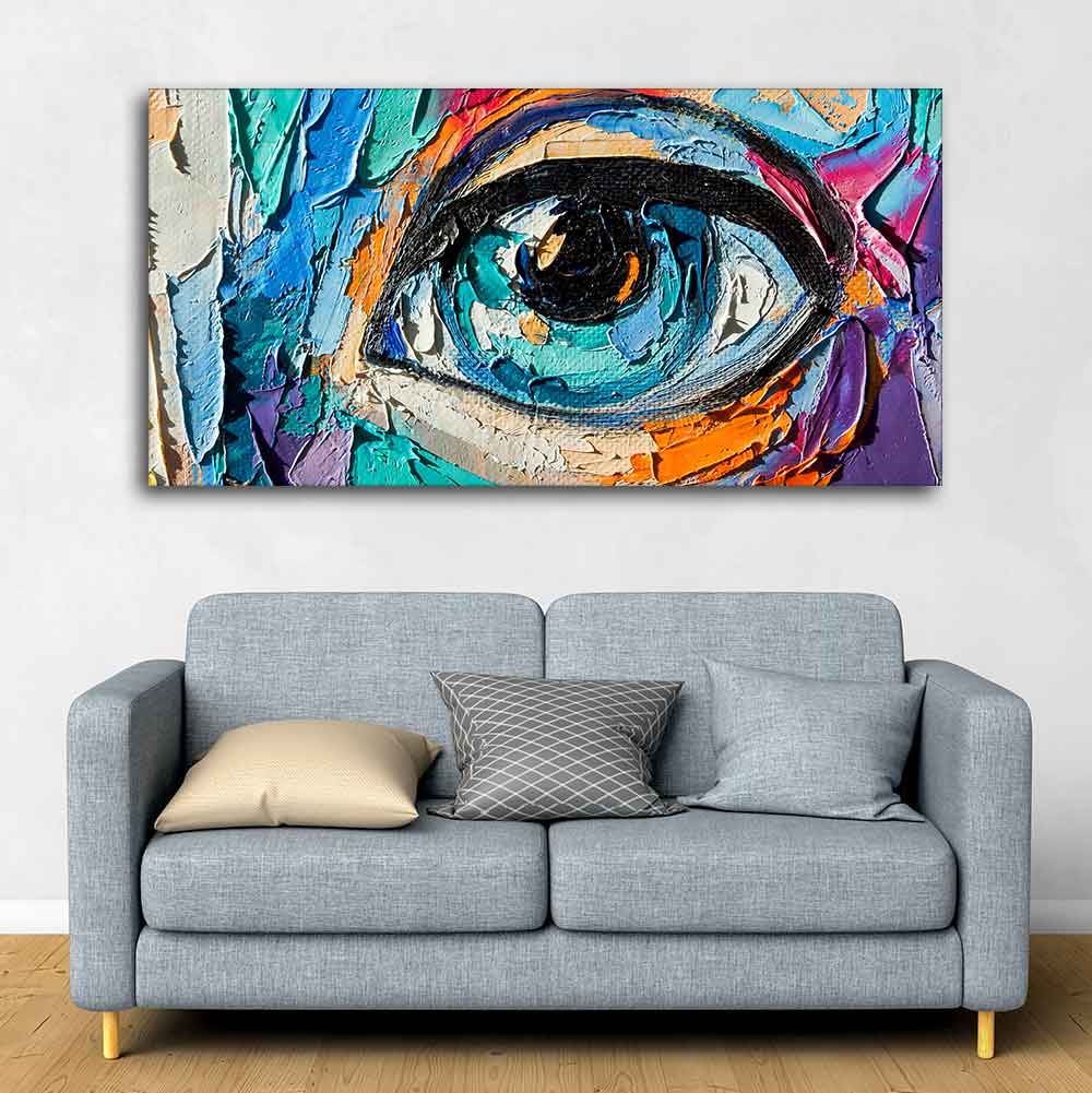 Abstract Picture of a Beautiful Girl's Eye Canvas Wall Painting