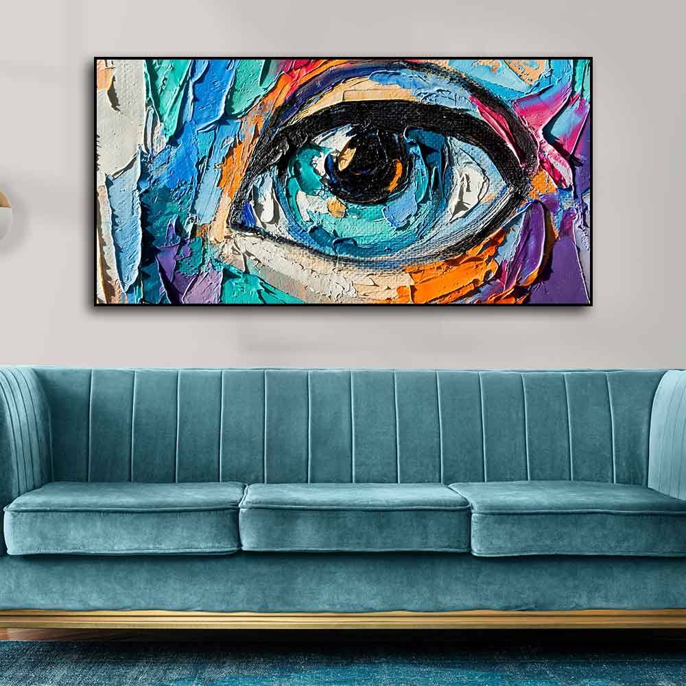 Abstract Picture of a Beautiful Girl's Eye Canvas Wall Painting