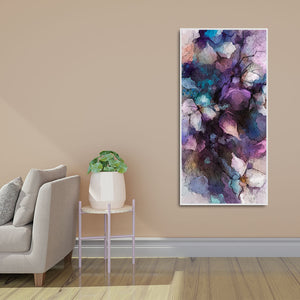 Abstract Purple Ethereal Floral Design Canvas Wall Painting