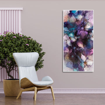 Abstract Purple Ethereal Floral Design Canvas Wall Painting