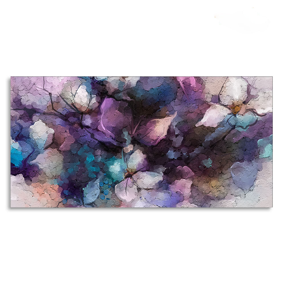 Abstract Purple Ethereal Floral Design Premium Canvas Wall Painting