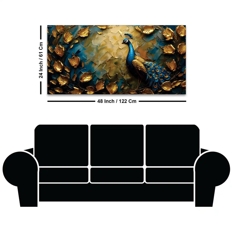 Abstract Royal Peacock Canvas Wall Art Painting