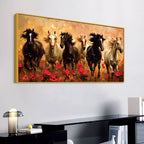 Abstract Running Horses Canvas Wall Art Painting