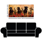Abstract Running Horses Canvas Wall Art Painting