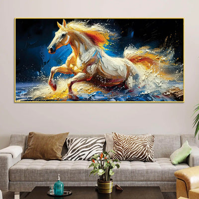 abstract-running-white-horse-canvas-wall-painting