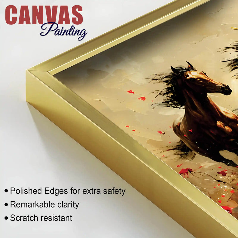 Abstract Running Wild Horses Canvas Painting
