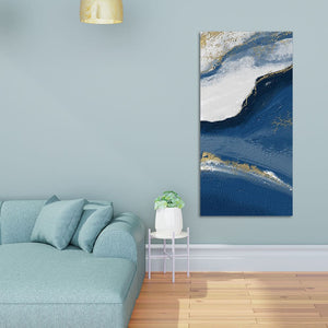 Abstract Seascape Golden Line art Canvas Wall Painting