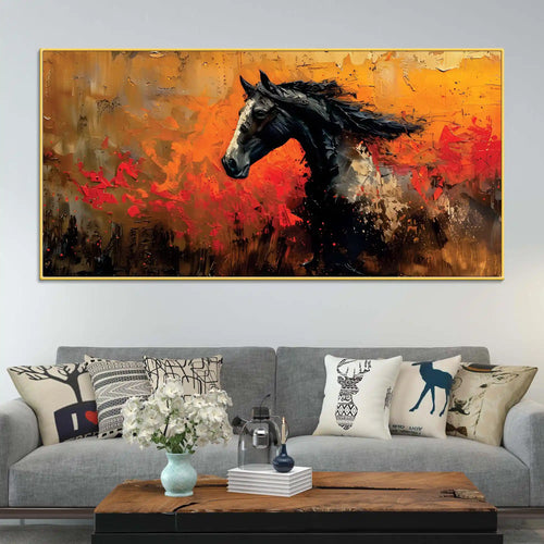 Abstract Splash Horse Canvas Painting for Home