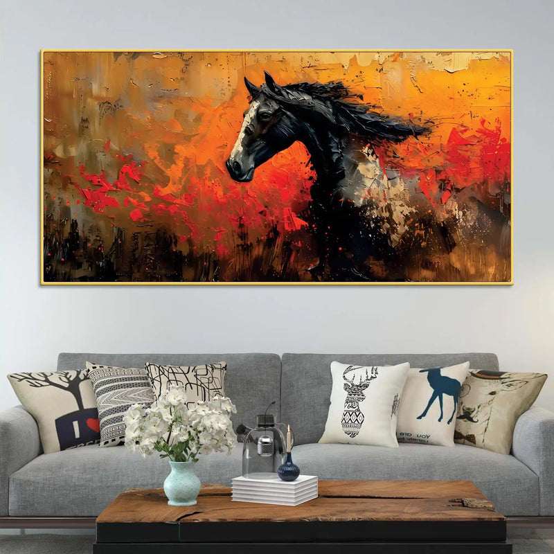 Abstract Splash Horse Canvas Painting for Home
