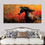 Abstract Splash Horse Canvas Painting for Home