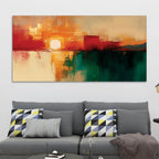 Abstract Sunset Canvas Wall Painting for Modern Living Room Décor