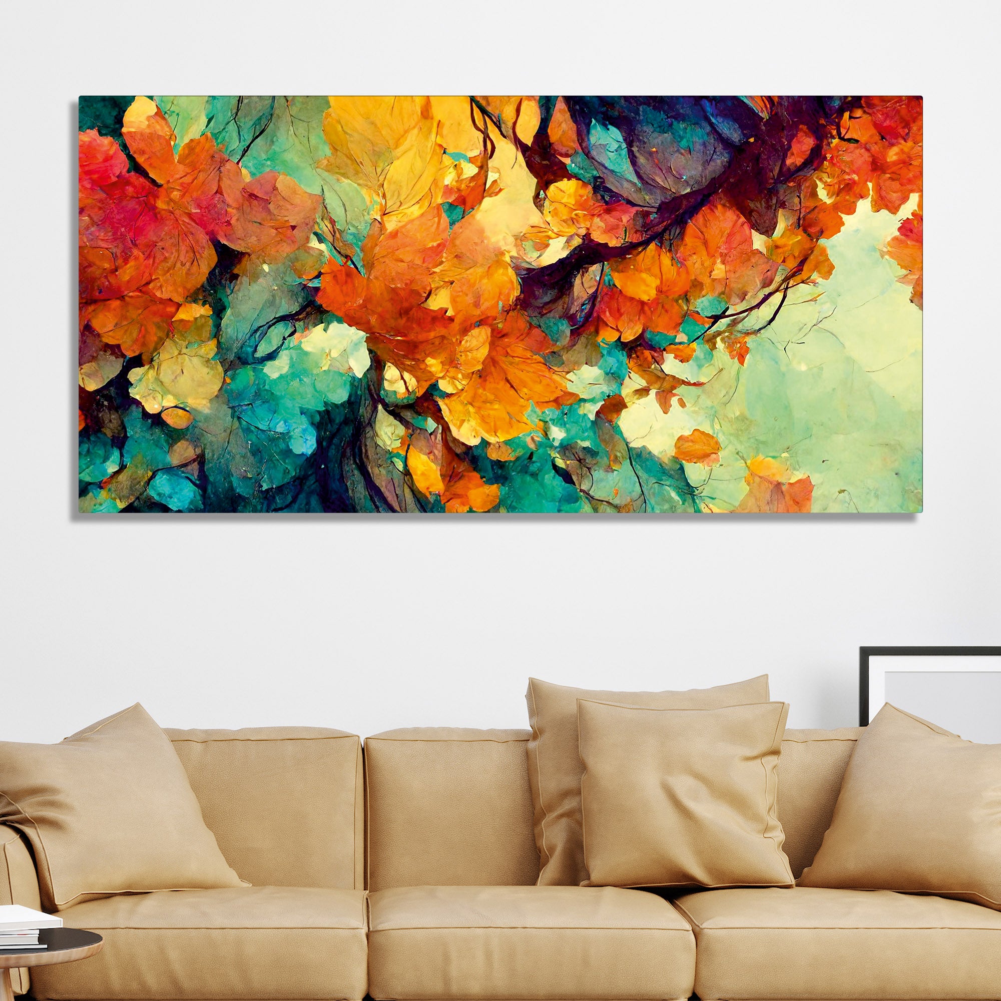 Abstract Texture Colorful Leaves Art Canvas Wall Painting