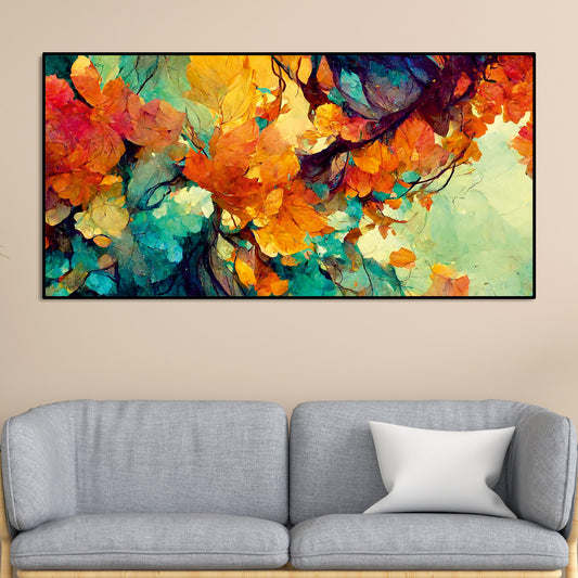 Abstract Texture Colorful Leaves Art Canvas Wall Painting