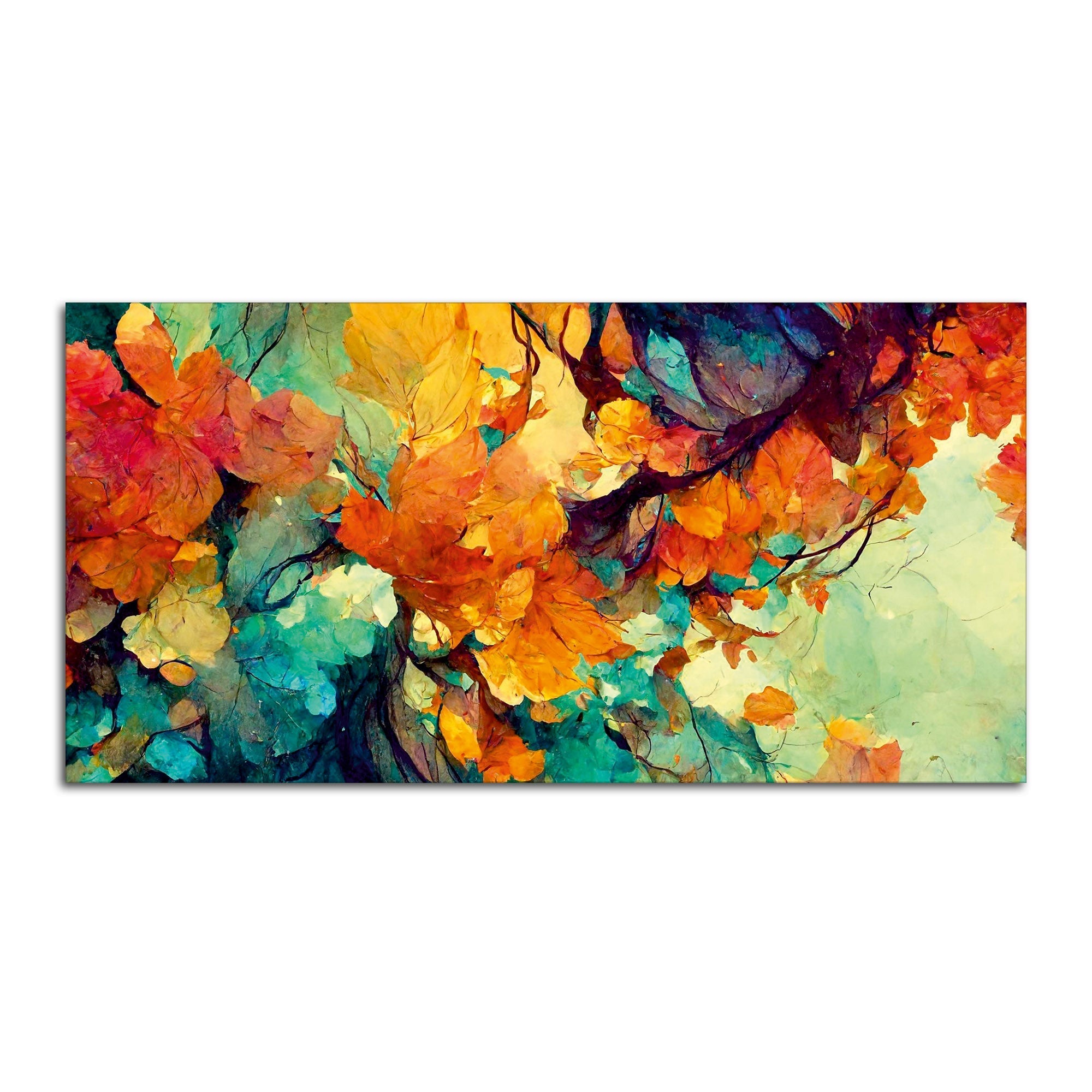 Abstract Texture Colorful Leaves Art Canvas Wall Painting
